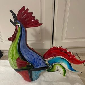 Art Glass Rooster Figurine